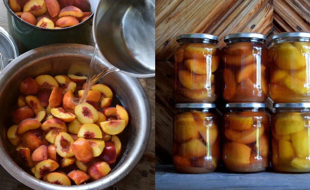 Water Bath Canning Peaches HOT PACK Method