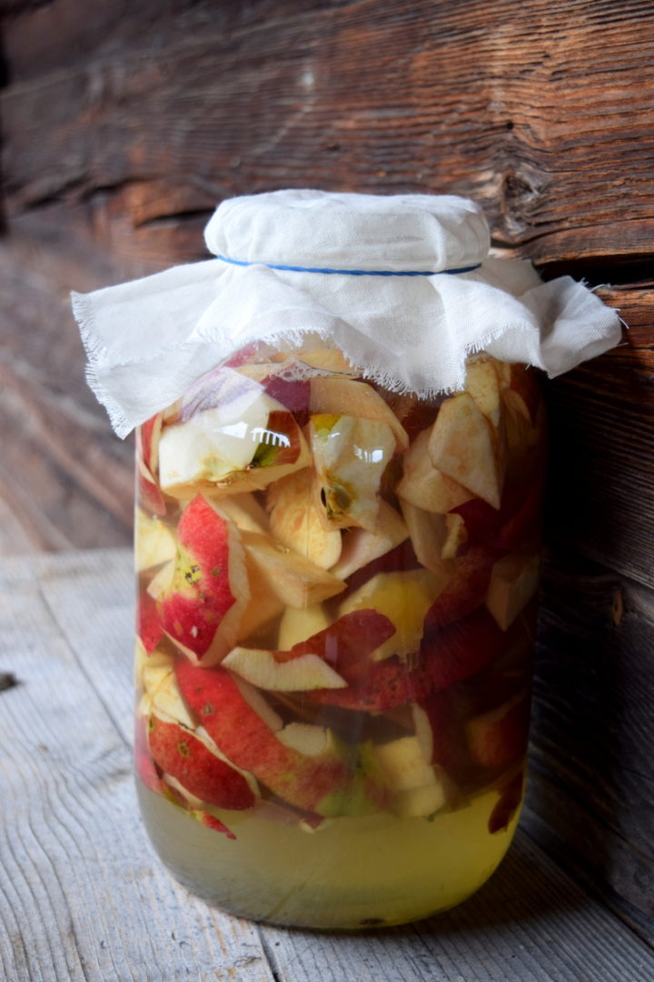 Homemade Apple Scrap Vinegar From Peels & Cores