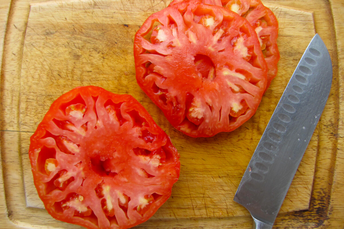 Sliced heirloom tomatoes