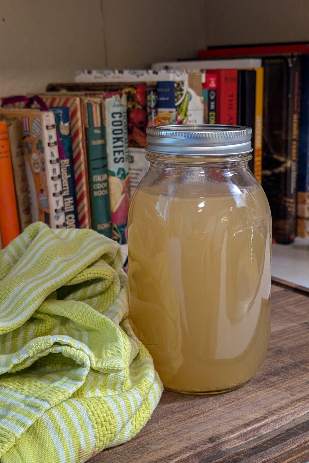 Jar of corn broth