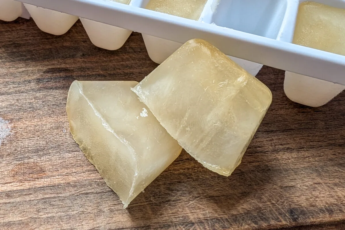 Corn broth ice cubes