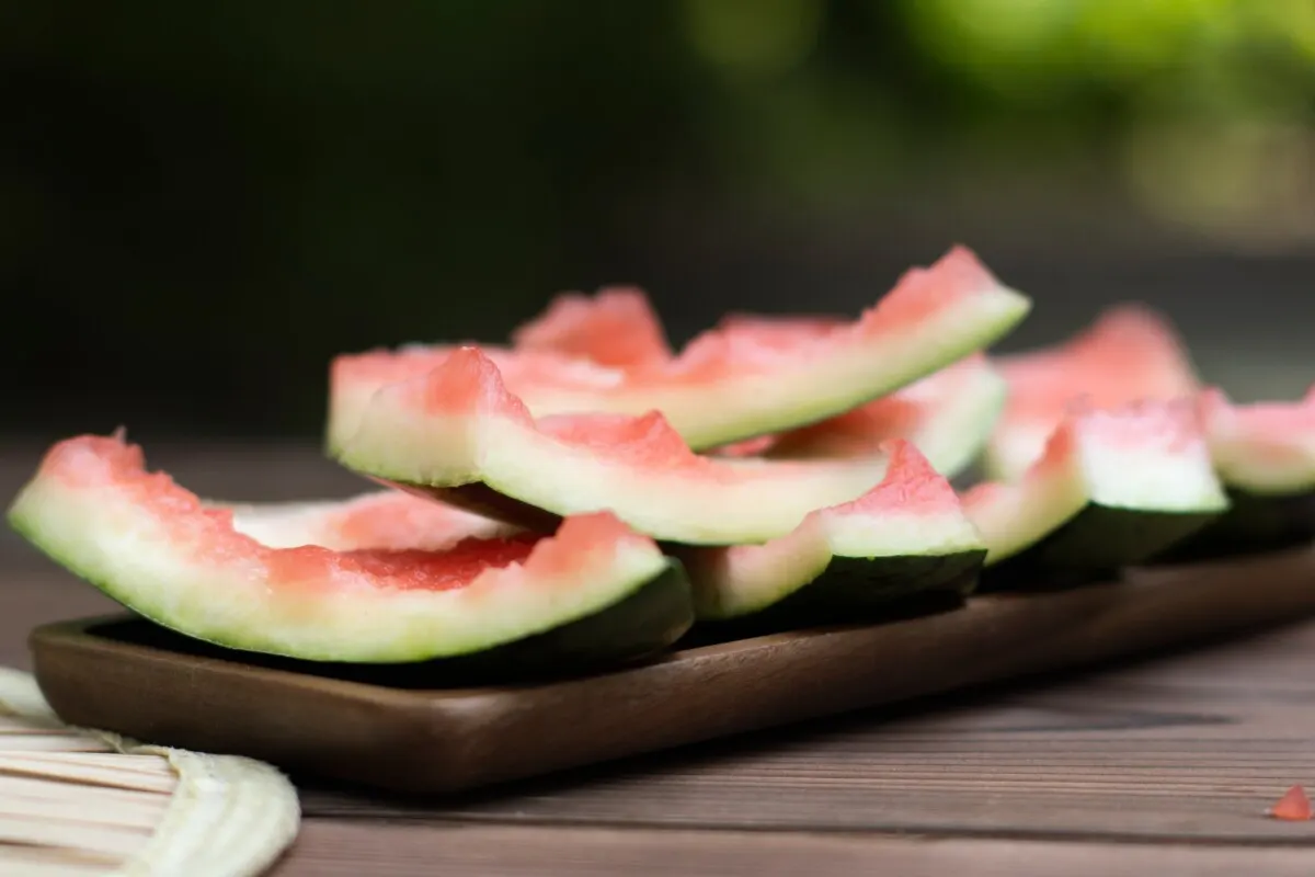 watermelon rinds after a picnic