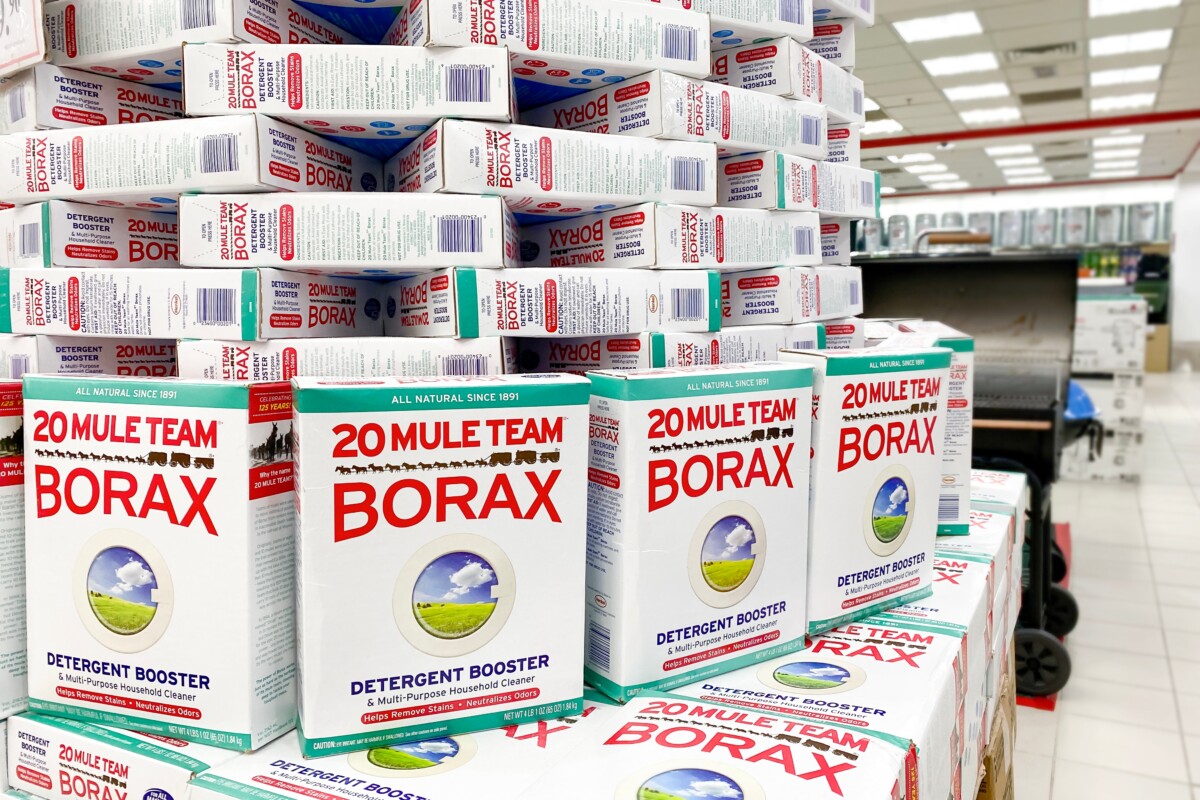 Boxes of Borax in a store