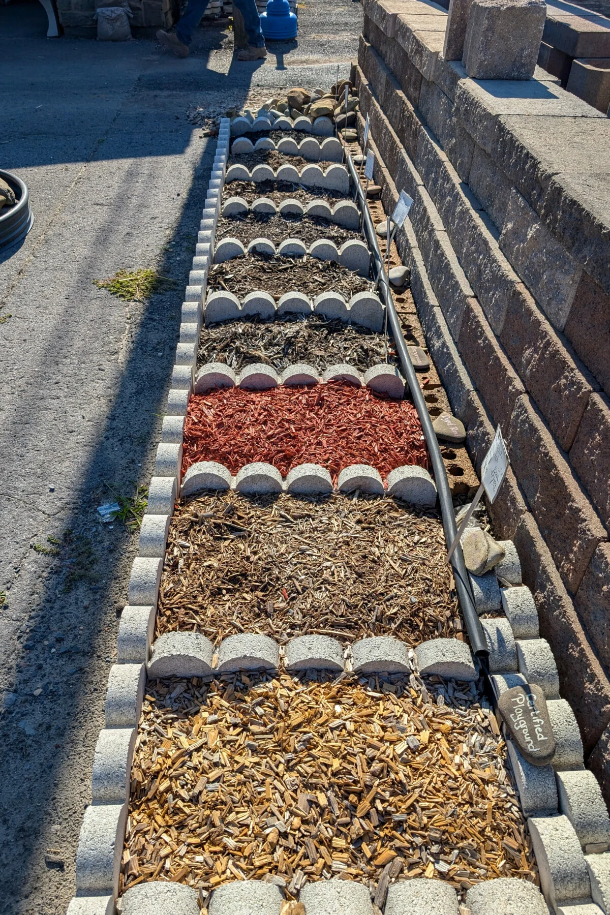 Display of colored mulches