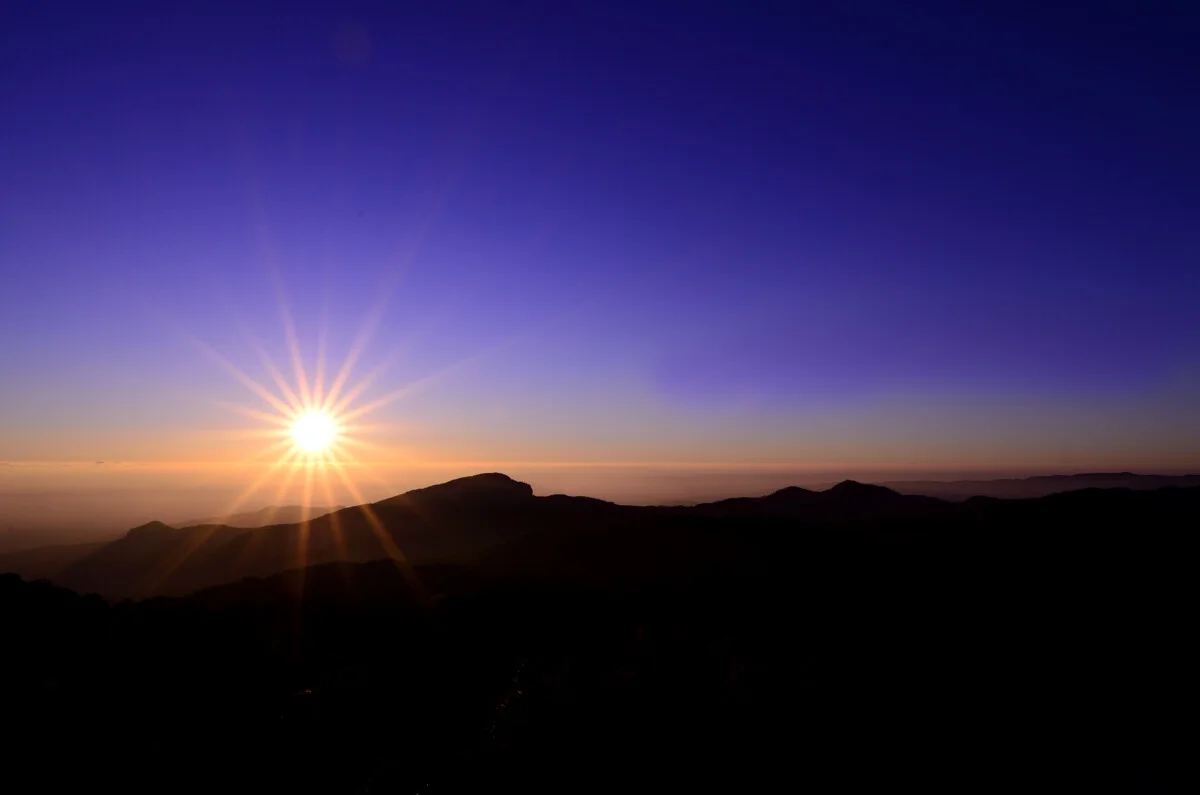 Sunrise over mountains