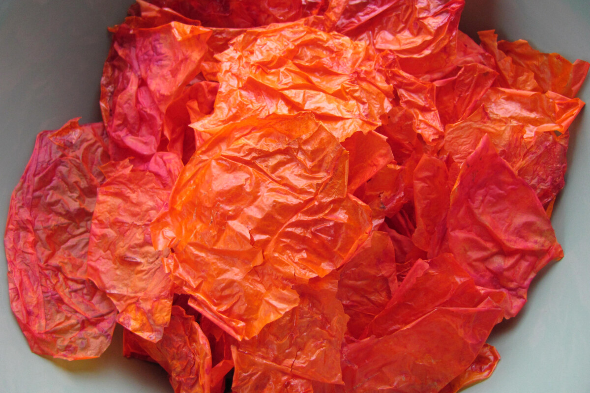 Dehydrated tomato skins