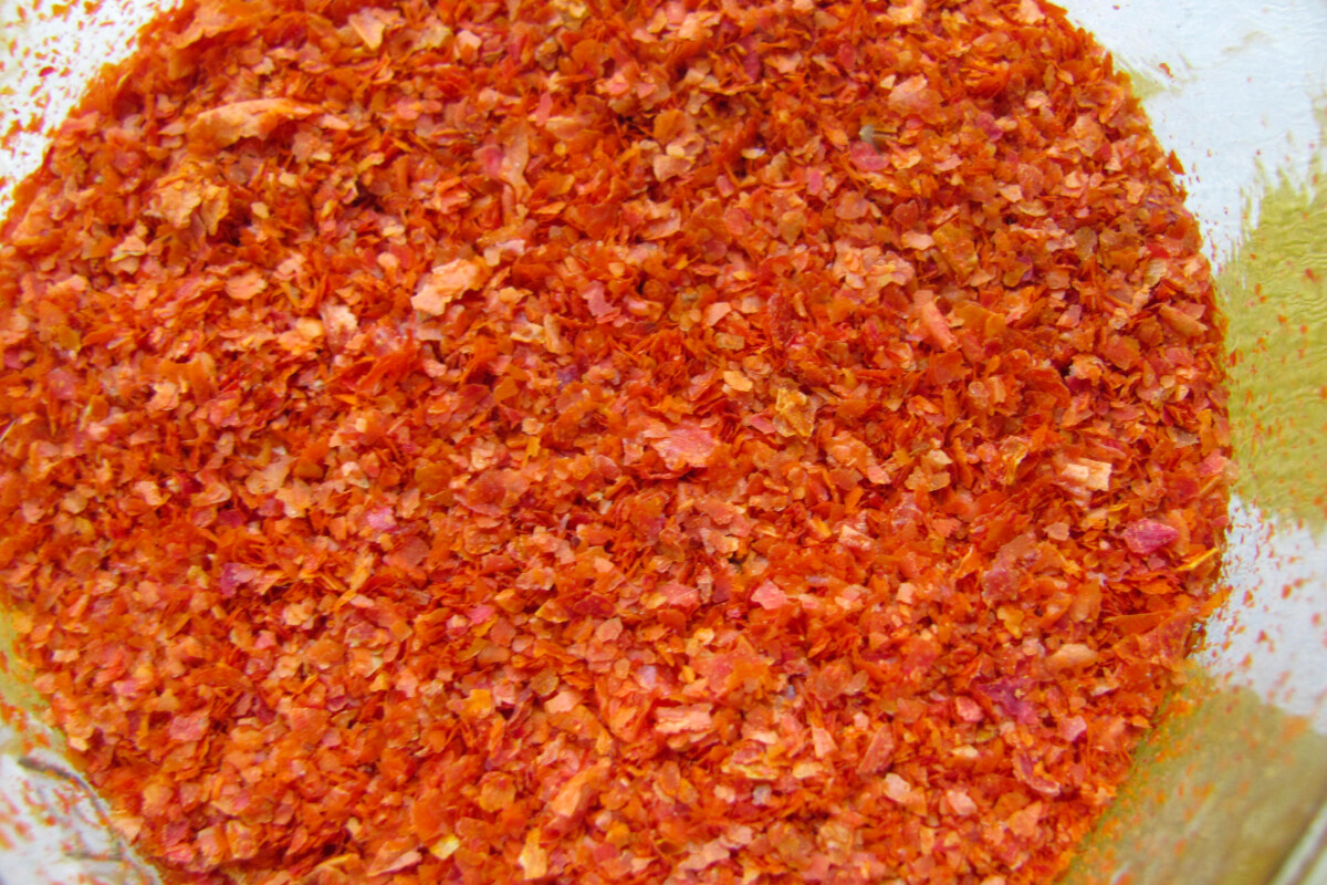 Ground up dried tomato skins