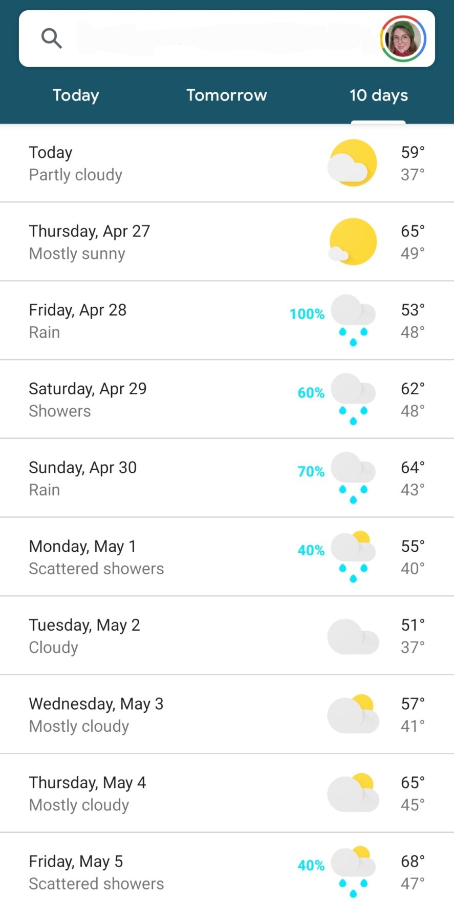 10-day forecast