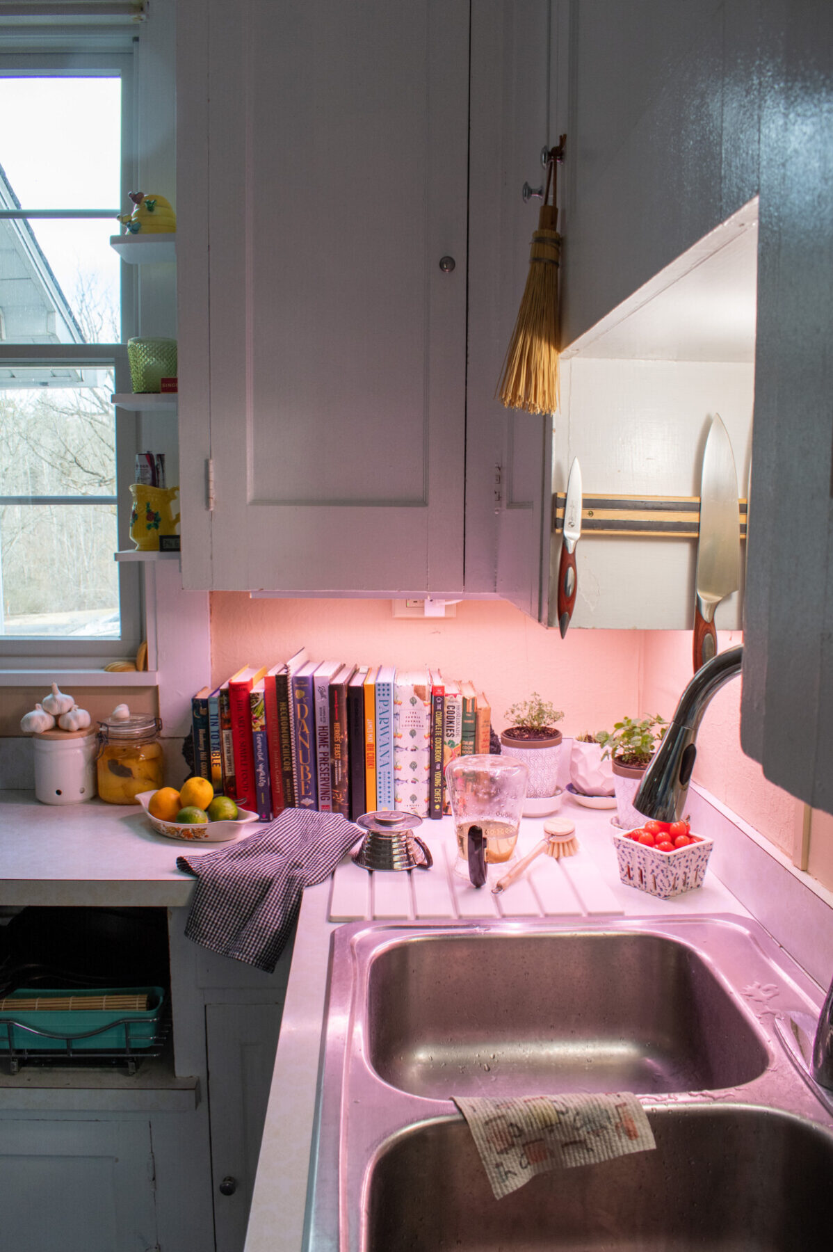 Clean and brightly lit kitchen.