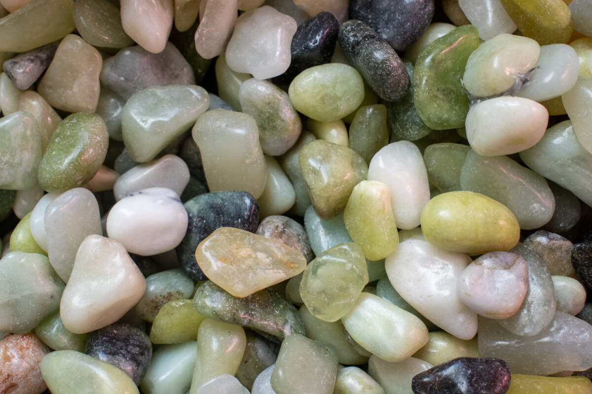 Close up of jade chips